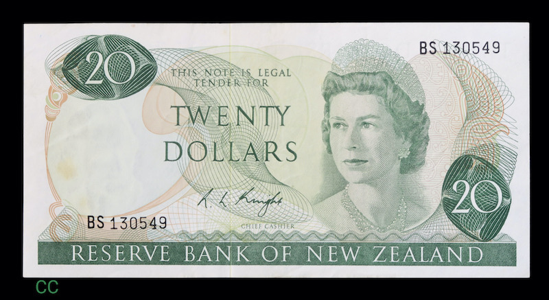 New zealand 20 dollars first prefix