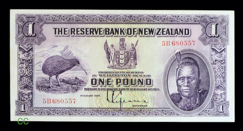 New zealand pondnote 1934 aunc