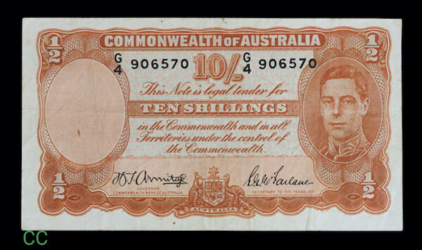 Australia ten shillings 1942