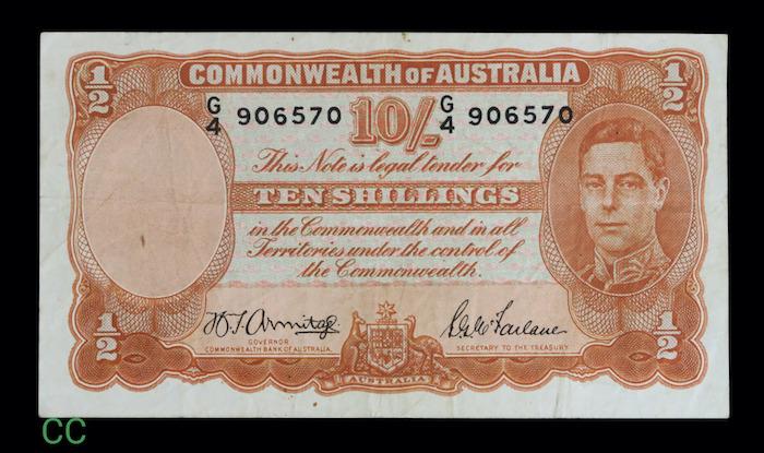 Australia ten shillings 1942