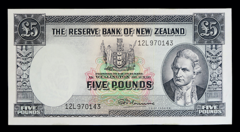 New zealand five pound 1967