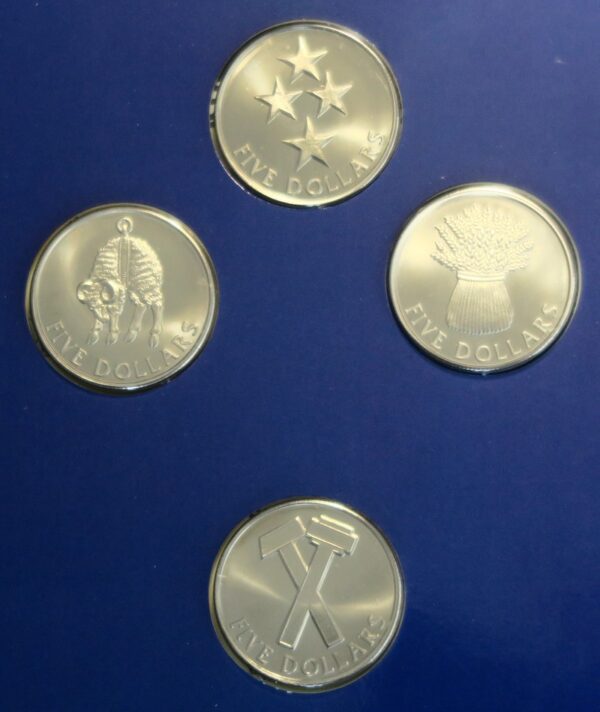Nz five dollar coin set 1998