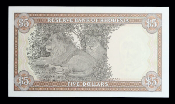 Five dollars note salisbury 1978