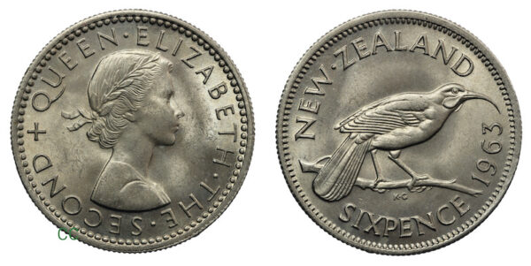 New zealand sixpence 1963