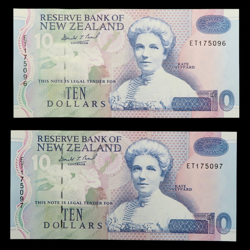 Zealand 10 dollars pair