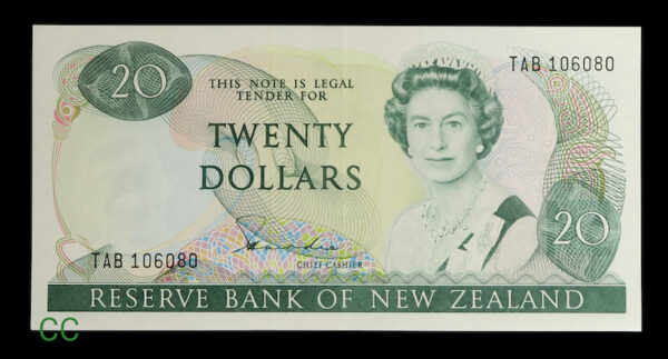 Zealand 20 dollars 1981