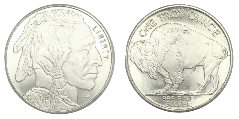 Buffalo silver round troy ounce