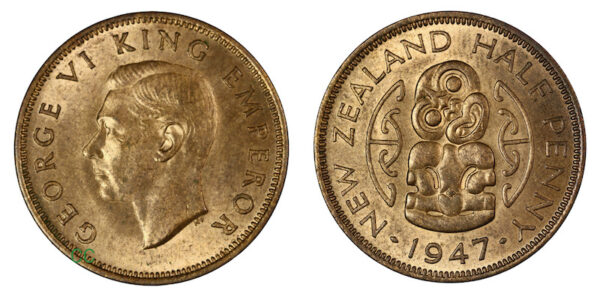 New zealand halfpenny 1947