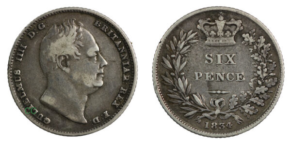 William fourth sixpence 1834