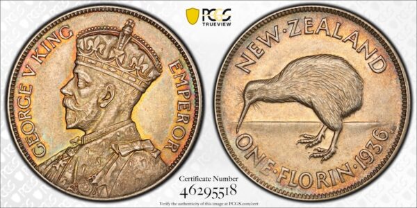 1936 florin new zealand beautiful tone