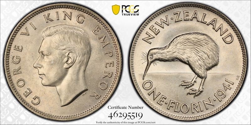 New zealand 1941 florin