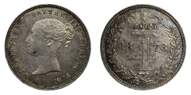 Maundy money 4 pence 1878