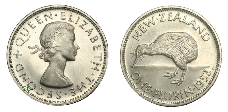 Proof kiwi florin 1953