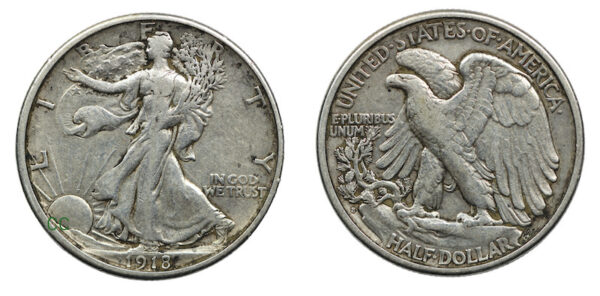 Walking liberty half dollar 1918s