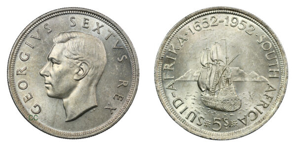 South africa 5 shillings 1952