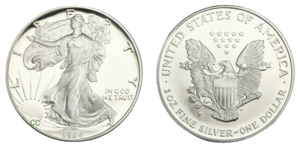 Silver modern proof dollar