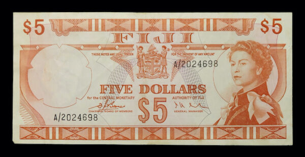 Fiji 5 dollars craik signature