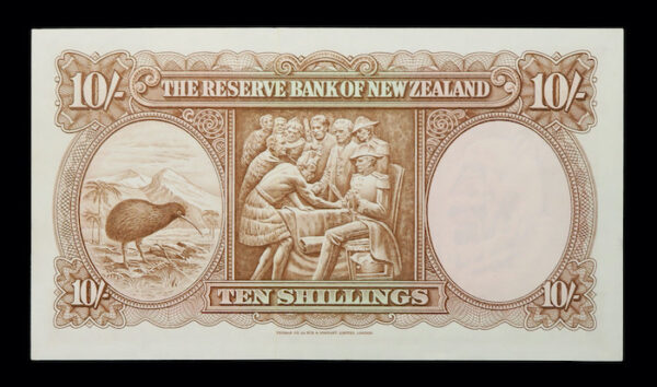 Zealand 10 shillings paper banknote