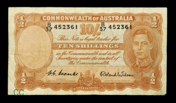 Australia 10 shillings 1952