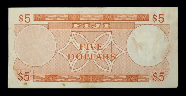 Fijian 1974 five dollar note