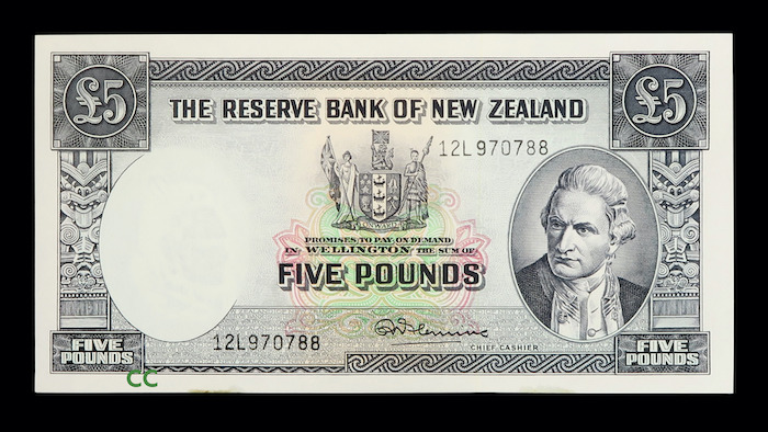 New zealand 5 pounds 1967