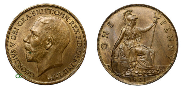 British bronze penny 1921
