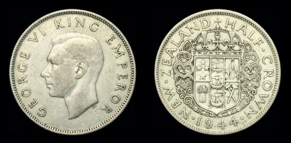 New zealand 1944 half crown