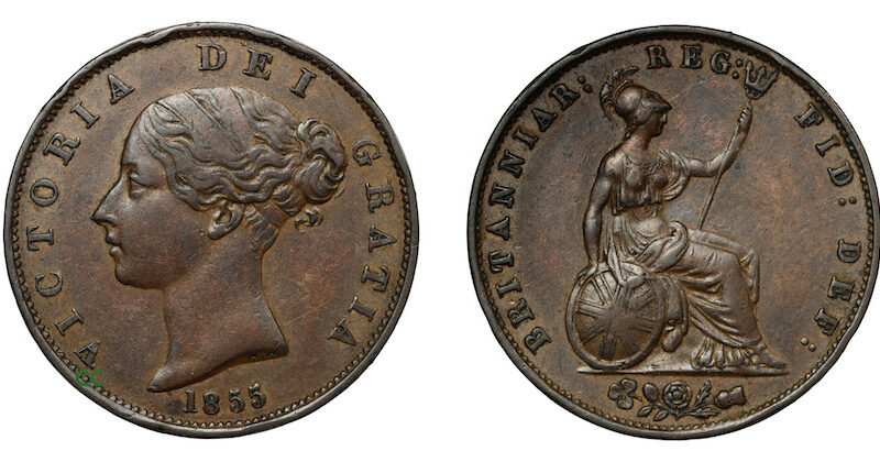 Victoria 1855 halfpenny