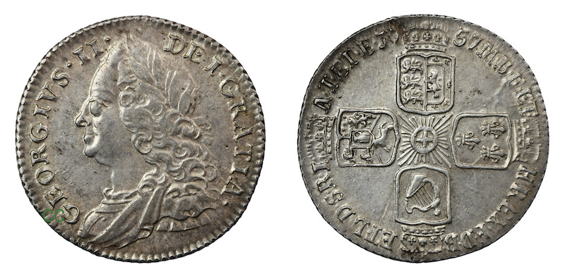 1757 milled sixpence