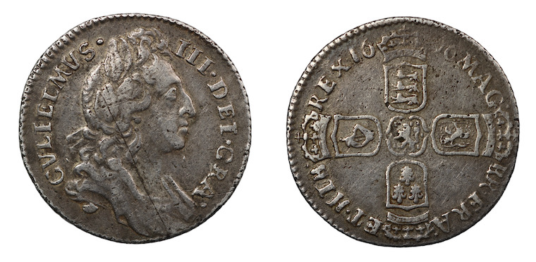 William third sixpence 1696