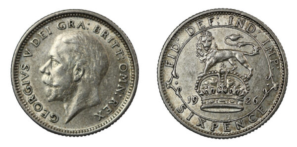 1926n sixpence modified bust type