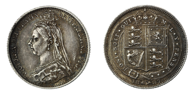 1887 jubilee sixpence