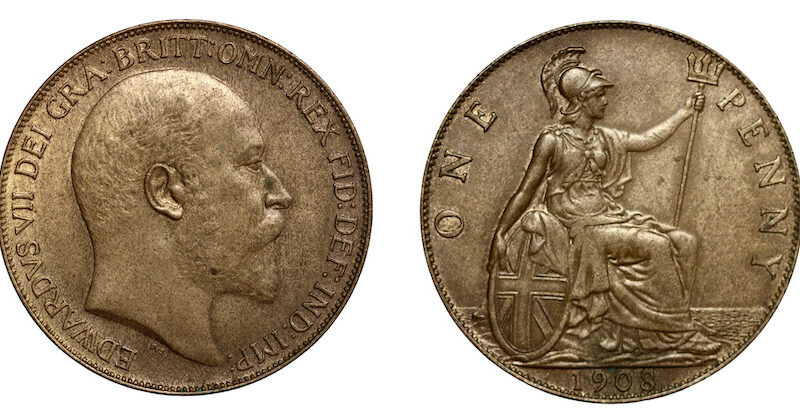 Edward seventh penny 1908