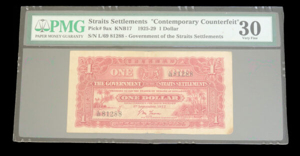 Straits settlements graded dollar png