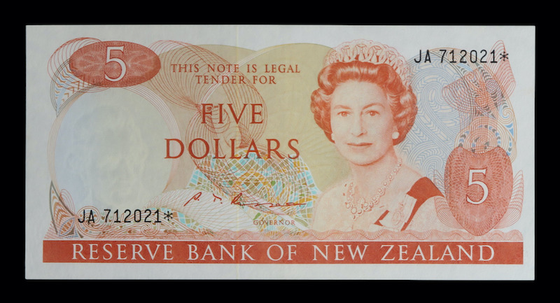 New zealand replacement note ja star