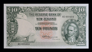 New zealand ten pounds 1967
