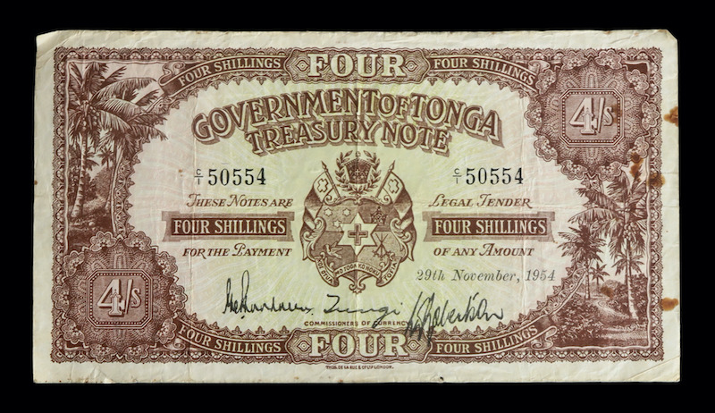 Tonga four shillings 1954