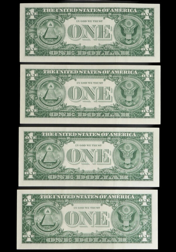 Four consecutive us dollars 1957