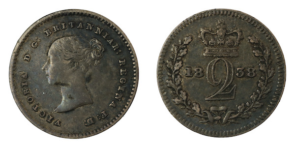 1838 twopence Queen Victoria