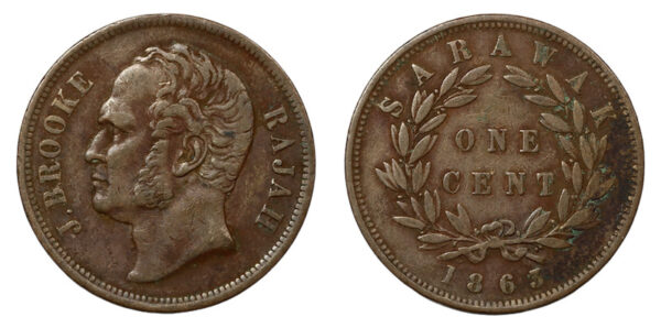 Sarawak one cent 1863