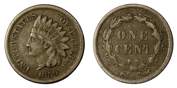 Indian head cent 1859