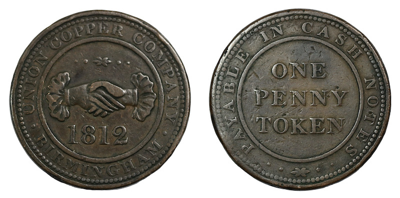 Union copper company penny token 1812