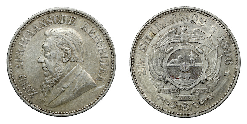 South africa two and a half shillings 1896