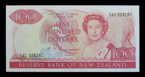 New zealand 100 dollars 1985 to 1989