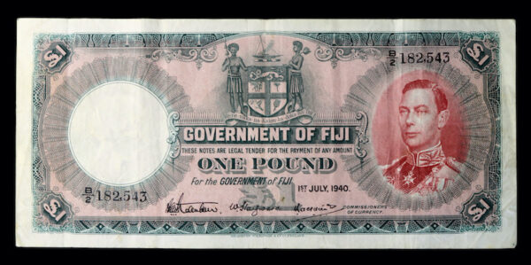 Government of fiji one pound 1940