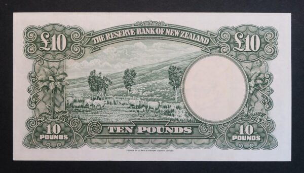New zealand ten pounds 1955
