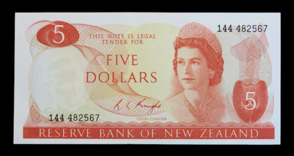 Best quality new zealand banknotes last prefix 5 dollars