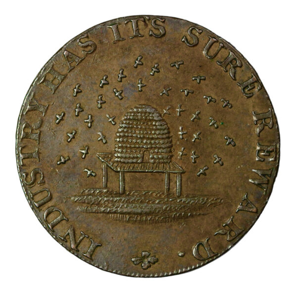 Beehive and bees token 1795