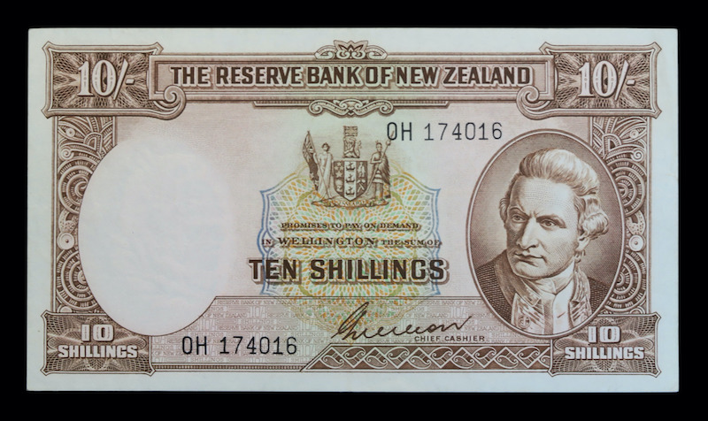 New zealand ten shillings wilson signature