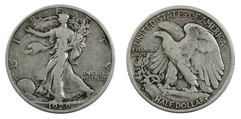 1929s walking liberty half dollar